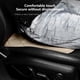 thumbnail image 4 of Cojín universal para asiento de coche | Cuero suave transpirable, impermeable y fondo antideslizante | Diseño perforado, acolchado de espuma | 17,7"x15" | Marrón/Naranja/Beige | Encaja con la, 4 of 7
