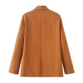 thumbnail image 5 of Womens Blazer Elegant Business Office Jacket Casual Open Front Long Loose Notched Lapel Long Sleeve Work Button Down Cardigan Orange S, 5 of 5