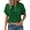 Green, variant on Camouflage Womens Blouses Casual Tops Batwing Sleeve Pocket Patched Shirt Casual Work T Shirts Double Layer Wrinkled Fabric, L