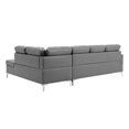 thumbnail image 6 of Lexicon Barrington Faux Leather Sectional Sofa in Gray, 6 of 8