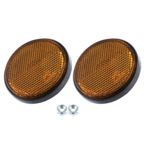 2pcs M6x1.0 Orange Plastic Universal Round Screw Mount Reflective Warning Reflector for Motorcycle Bike