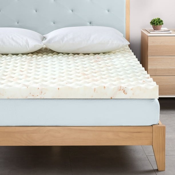 Zinus 3” Swirl Copper Cooling Memory Foam Mattress Topper, Queen