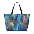 thumbnail image 2 of Rocae Colorful Winged Dolphin for Large Women's Waterproof Beach Bag Tote with 7 Pockets Pool Bag for Travel Gym Vacation, 2 of 6