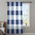 thumbnail image 4 of Navy Blue Plaid Sheer Curtains 63 Inches Long, Spring Farmhouse Buffalo Checkered Light Filering Curtains, Breathable Simi Curtain Privacy Drapes for Living Room Bedroom Lightweight Window Treatment, 4 of 9