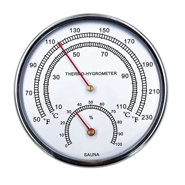 Termómetro de sauna 2 en 1, termómetro Fahrenheit, higrómetro para sala de sauna, accesorios de sauna para cualquier barril o vapor infrarrojo