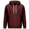 thumbnail image 4 of Timoontee Mens Hoodies Casual Sweatshirts Loose Long Sleeve Tops Spring Fall Drawstring Hoodie Quarter Zip Pullover with Pocket Wine M, 4 of 5