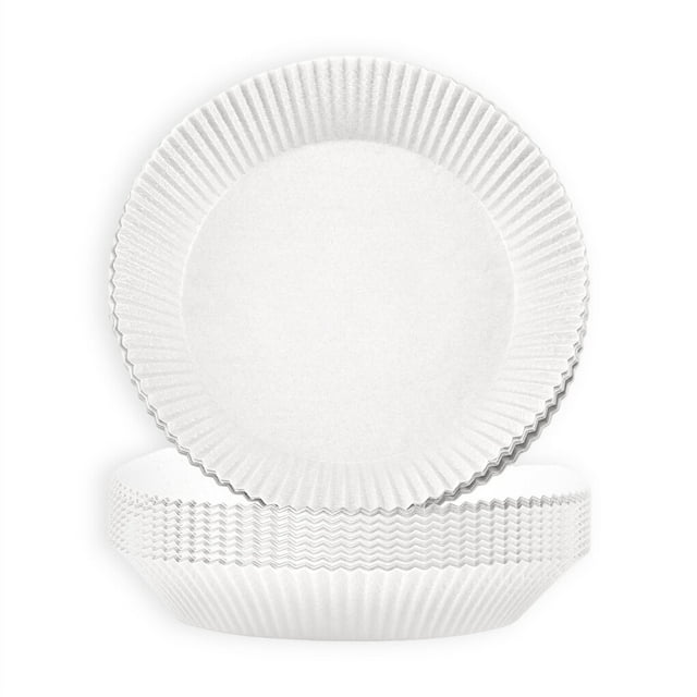 50 Pcs Doublure de Friteuse à Air Chaud Papier Parchemin Imperméable Résistant à la Chaleur Antiadhésif Absorption d'Huile de Cuisson pour Rôtir Barbecue Camping Blanc
