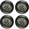 thumbnail image 1 of Paquete de 4 mini termómetro digital de temperatura y humedad, termómetro, higrómetro digital, medidor de temperatura y humedad interior, negro, 1 of 5