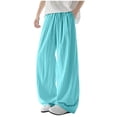 thumbnail image 2 of PNTUTB Men's Lightweight Dopamine Solid Color Casual Loose Comfort Stretch Waistband Wide Leg Pants with Pockets, 2 of 6