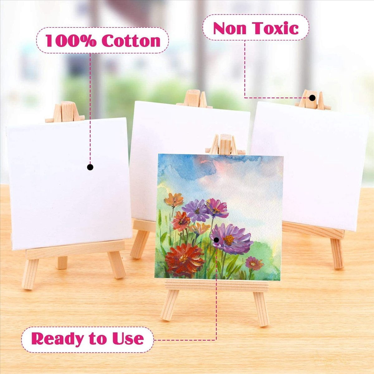 120Pcs Mini Canvas Drawing Board with Easel, Painting Canvas Panel, Suitable for Art Painting Supplies
