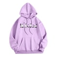 thumbnail image 1 of WEAIXIMIUNG Chandails en Molleton d'Automne pour Femmes Plus Sweat à Capuche Décontracté à Col Rond avec Poche Imprimée, 1 of 3