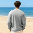 thumbnail image 6 of GuangCheng Mens Textured V Neck Sweaters,Long Sleeve,Casual Tops,Soft,Comfort,Knitwear Basic Tops,Gray,Size 3XL, 6 of 8