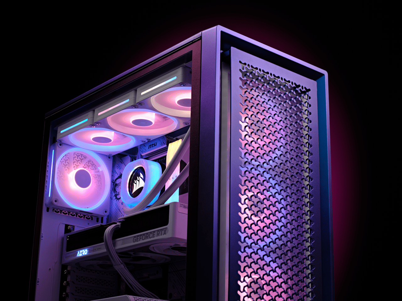 CORSAIR FRAME 4000D Modular High Airflow Mid-Tower PC Case, Vault Series - Nova - Fully Customizable Design - InfiniRail Fan Mounting System - Fits Multiple 360mm Radiators - ASUS BTF -Nova