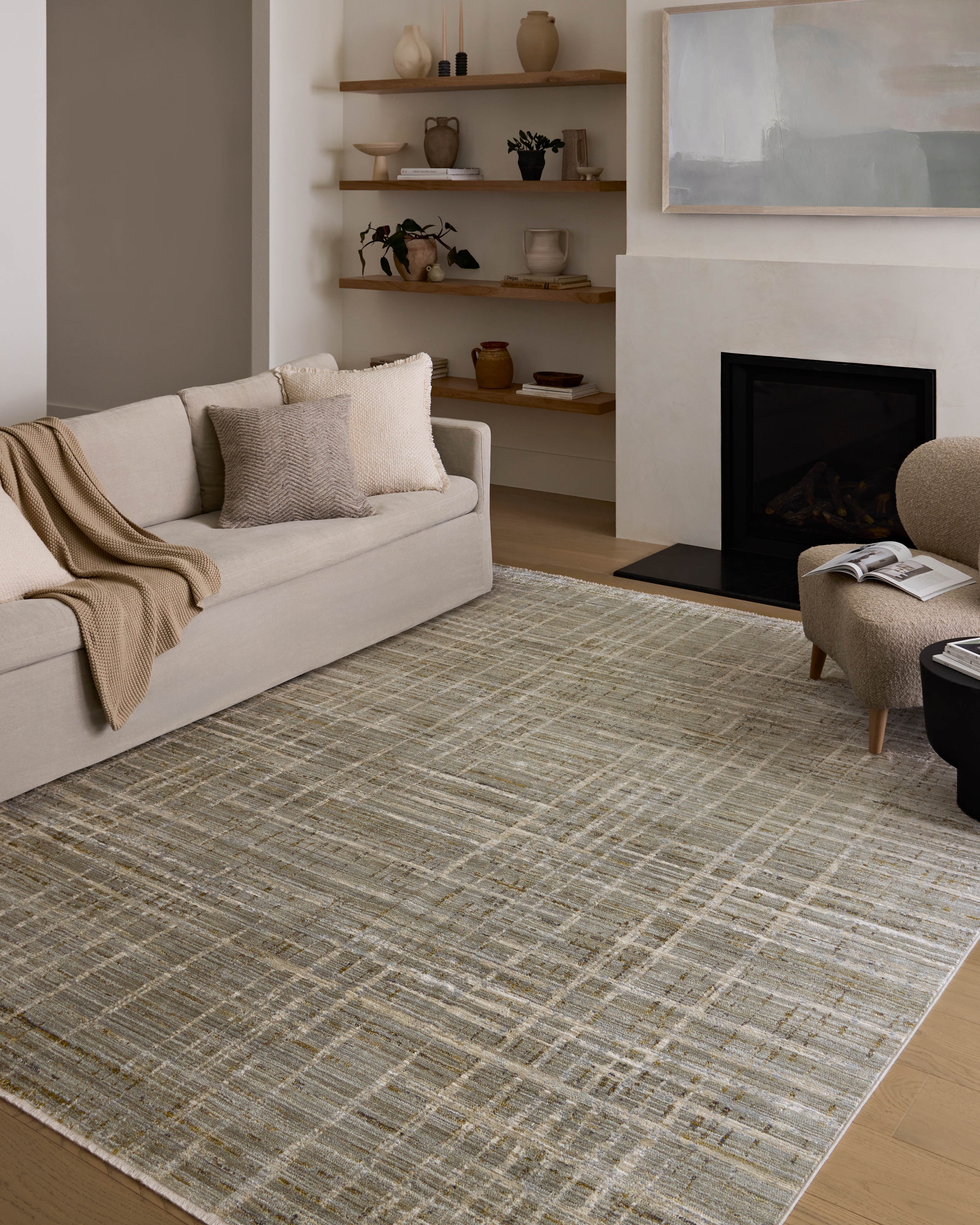 Loloi Wade Mist / Gold 18" x 18" Sample Rug