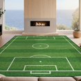 thumbnail image 2 of Design&I 5'x7' Washable Area Rug Soccer Field Print Penalty Detail Arc Border Door Center Goal for Dining Room, Under Table, Home Office, Snag-Free, Skid-Resistant, 2 of 7