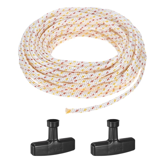 Uxcell Recoil Starter Rope Pull Cord 4mm 10m Nylon Pull Cord with Handles White Red Yellow,Black