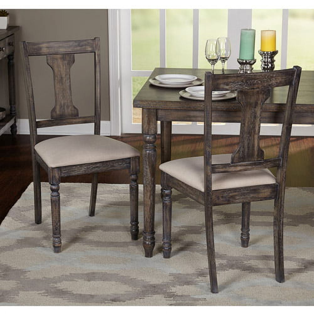 Burntwood Dining Chair, Set of 2, Weathered Grey