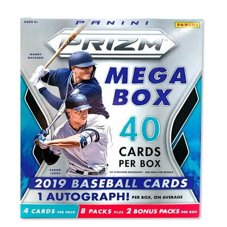 2019 Panini Prizm Baseball Mega Box- New Opti-Chromes |Autos, Rookies, and Prospects | Over 40 MLB Baseball Trading Cards Per