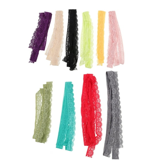10 PCS Stretch Lace Ribbon DIY Clothing Supplies Hair Accessories Sewing Trim Wedding Dress