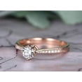 thumbnail image 2 of Round cut 1.25 ct Moissanite & Diamond Wedding Ring in 10k Rose Gold, 2 of 3