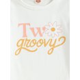 thumbnail image 6 of LMLYSoH Baby Kids Girls Pants Set, Short Sleeve Letters Print T-shirt/Romper with Flower Print Flare Pants and Headband, 6 of 9