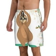thumbnail image 2 of Kdxio Cute Sloth In Yoga Pose Tree Pattern Mens Casual Shorts - Drawstring Summer Beach Sports Shorts for Men, 2 of 9