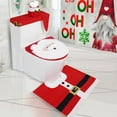 thumbnail image 2 of TIELUTT Christmas Toilet Cover Santa Four Piece Toilet Cover Bathroom Christmas Decorations Bath Mat Long Elongated Toilet Seat Cover And Rug Set Bath Mat Large Foam Rugs Carpet Bathroom, 2 of 6