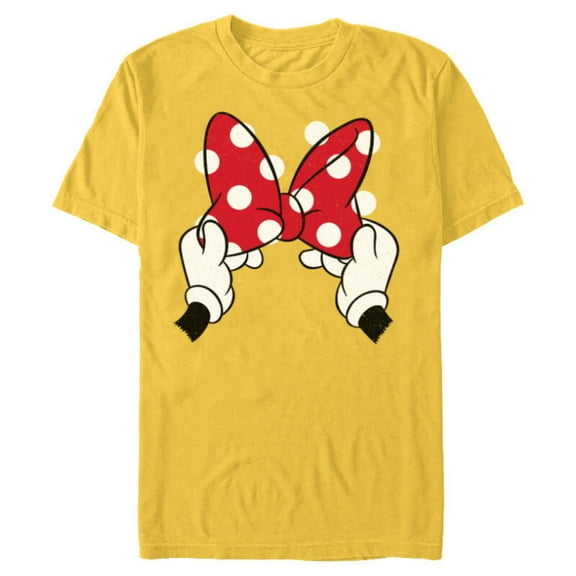 Disney Minnie Mouse's Red Polka Dot Bow - Short Sleeve Blended T-Shirt for Adults - Customized-Yellow