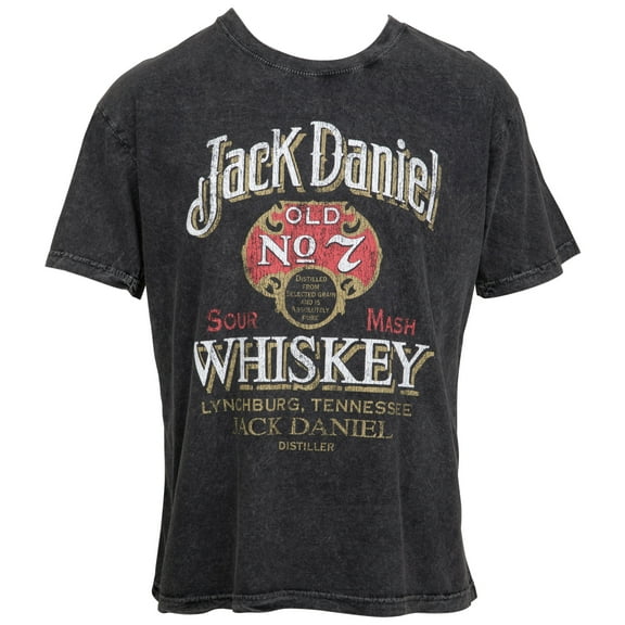 Jack Daniels 866748-large Jack Daniels Sour Mash Vintage Poster Mens T-Shirt, Black - Large