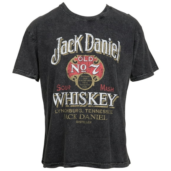 Jack Daniels T-Shirt Noir pour Homme à Affiche Vintage de Sour Mash - Très Grand