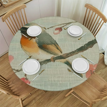 

SHERONV Floral Round Tablecloth Stain-Resistant & Washable Ideal for Home & Events 38 -42