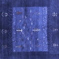 thumbnail image 1 of Ahgly Company Machine Washable Indoor Square Abstract Blue Contemporary Area Rugs, 5' Square, 1 of 4