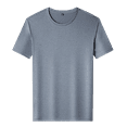 thumbnail image 4 of SWSMCLT Men's Soft Short Sleeve Shirt Lightweight T-shirt Solid Summer Top Basic Crew Neck Tee Cool Slim Fit Grey X-Small, 4 of 4
