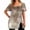 Brown, variant on Pincandy Fashion Womens Casual Printed Square Neck Short Sleeve Buttons Tops Loose Blouses Relaxed Fit Sequin Tie Dye Embroidery Cap Sleeves Blouse,Brown,L