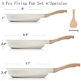 thumbnail image 2 of ESLITE LIFE - Juego de sartenes de cerámica antiadherentes, no tóxicas, para tortillas de huevo, compatibles con todo tipo de cocinas (gas, eléctricas e inducción), sin PTFE ni PFOA (blancas), 2 of 5