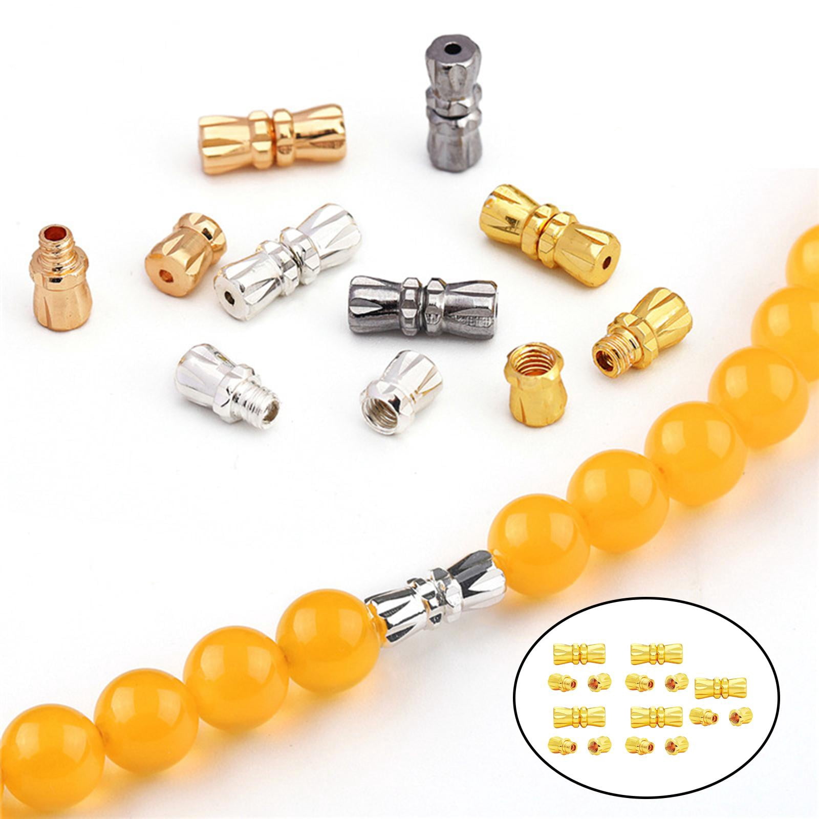Milageto 5x 10 Pieces Screw in Clasp Buckles Jewelry Barrel Tiny Set, Twist Clasp Swivel for DIY Jewelry Making Craft Bracelets Necklace