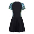thumbnail image 2 of iiniim Maillot de Bain une Pièce pour Femme Grande Taille, Manches Courtes, Maillot Dermoprotecteur, Robe de Natation, Maillot de Plage Modeste, Noir Vert 5TG, 2 of 7