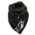 thumbnail image 1 of Women Butterfly Print Cotton Winter Warm Button Up Scarf, 1 of 3