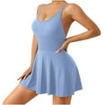 thumbnail image 2 of Ovzne Robes pour Femmes Robe Femme Mode Aguichant Ajustée Décontractée Solide Combinaison de Yoga Shorts Corset Robe d'Été Liquidation, 2 of 3
