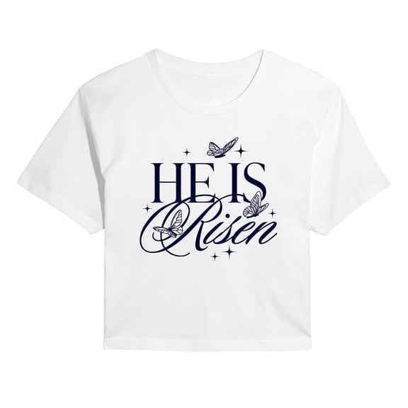 Instant Message - He Is Risen Cropped Graphic T-Shirt