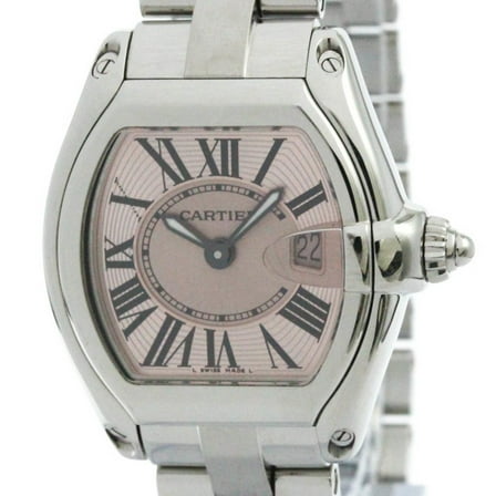 Pre-Owned Polished CARTIER Roadstar SM Steel Quartz Ladies Watch W62017V3 BF582856 (Good)