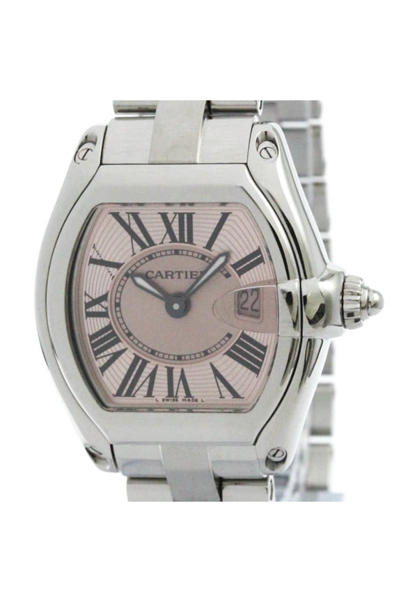 Pre-Owned Polished CARTIER Roadstar SM Steel Quartz Ladies Watch W62017V3 BF582856 (Good)