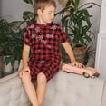 thumbnail image 4 of Balery Red Buffalo Plaid Conjunto de Pijama Infantil de Manga Corta con Estampado – Ropa de Dormir de Algodón Suave-4X-Large, 4 of 5