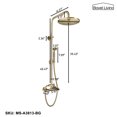 thumbnail image 3 of Boyel Living Wall Mounted Shower System Vintage Shower Fixture Handheld Shower with 10-In Rainfall Shower Head Bathroom Luxury Shower Faucet Set Brushed Gold, 3 of 9