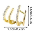 thumbnail image 2 of Pendientes de bisutería de moda Yashi mini Pendientes de aro brillantes 28 mm dorados, 2 of 5