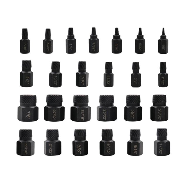 Xingzhi 25x Damaged Screw Extractor Hexagon Handle for Removing Broken Nuts Screws Black