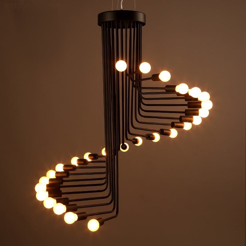 Jack 26light Black 28inch Edison Chandelier with Light Bulbs