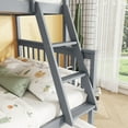 thumbnail image 4 of Euroco Twin over Full Bunk Bed with Trundle, Convertible Ladder and Guardrail, Detachable Wood Bed, Grey, 4 of 18