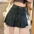 thumbnail image 5 of Ediodpoh Jean Skirt for Women High Waist Pleated Denim A Line Short Skirt for Summer Women's Skirts Blue M, 5 of 5