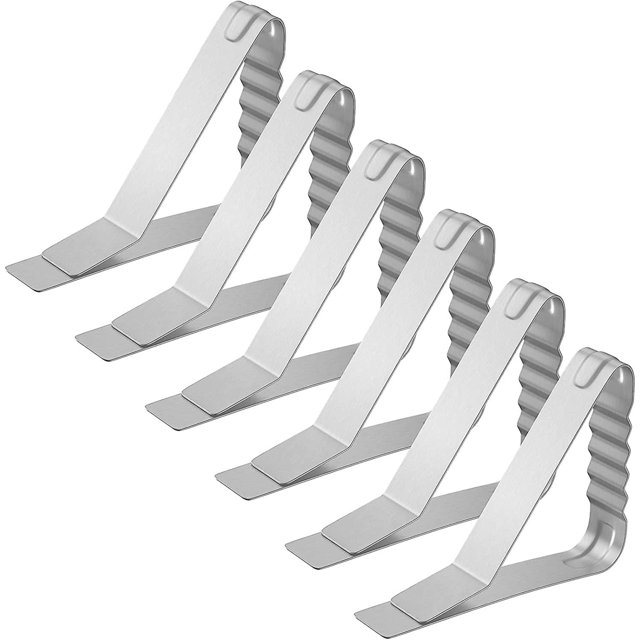 Clip para mantel, clips de mesa de acero inoxidable resistentes para mantel de Navidad, restaurante, picnic al aire libre, boda, fiesta de graduación, mesa de patio gruesa